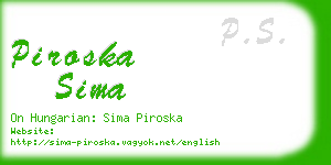 piroska sima business card